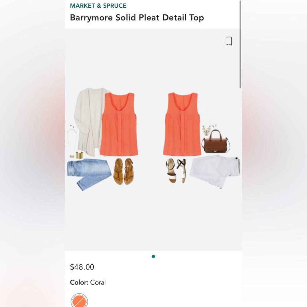 Market & Spruce Barrymore Solid Pleat Detail Top